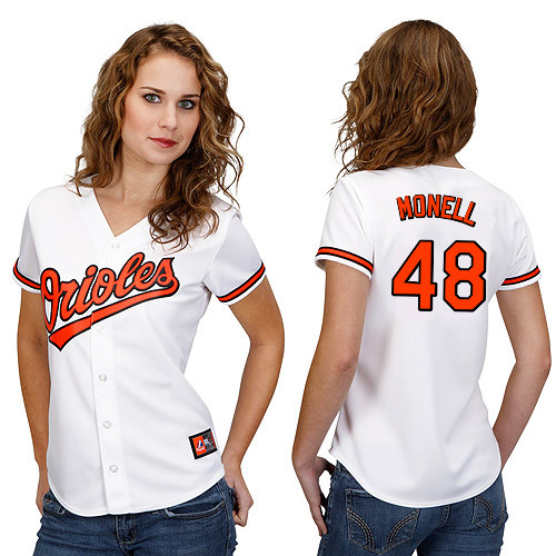 Johnny Monell #48 Youth Baseball Jersey-Baltimore Orioles Authentic Home White Cool Base MLB Jersey